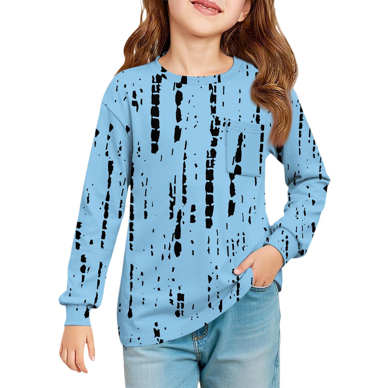 

Блузка для девочек с длинным рукавом - Туника с мягкой талией и круглым вырезом 120