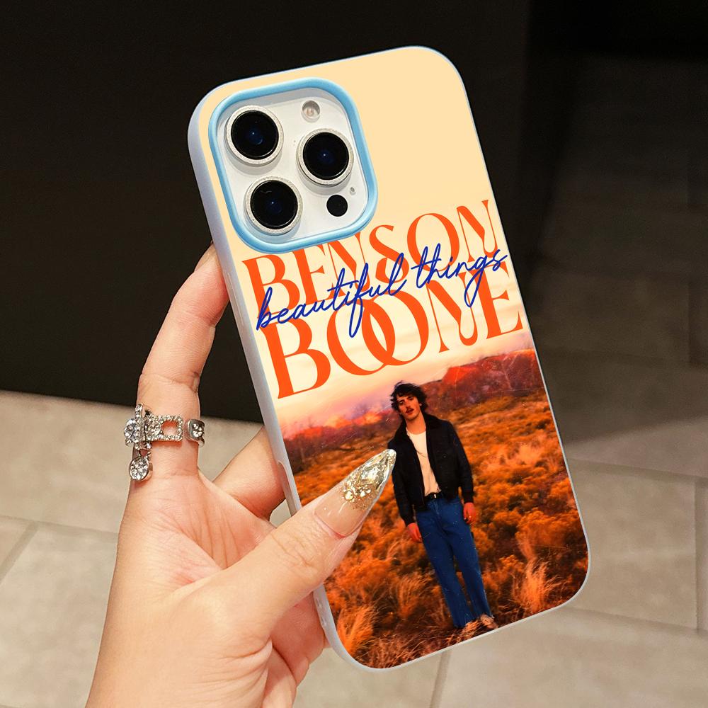Benson Boone Jelly Double layer Light Blue Mobile Phone Case for iPhone 17 16 15 14 13 12 11 Air Pro Max Plus Protective