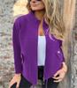 Women's Grey Stand Collar Short Jacket with Multiple Color Options