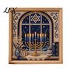 Beginner Friendly Craft DIY Hanukkah Pearl Art Kit, 3D Mosaic Bead Set, Creative Indoor Garden Decor Ritual Activity Making Kit for Traditional