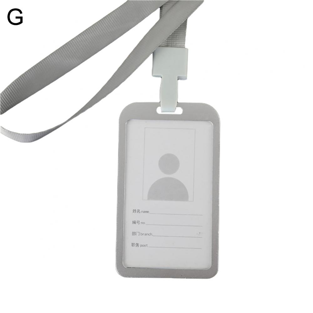 Firmenfabrik Arbeits-ID-Kartenhalter Metall-Aluminiumlegierung Vertikaler Namens-ID-Karten-Ausweishalter Mit Halsband-Lanyard