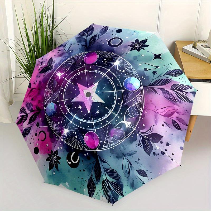 

1pc Celestial Mandala Art Umbrella with Plastic Handle,Suitable for All Seasons Home Travel Outdoor UmbrellaB1660
