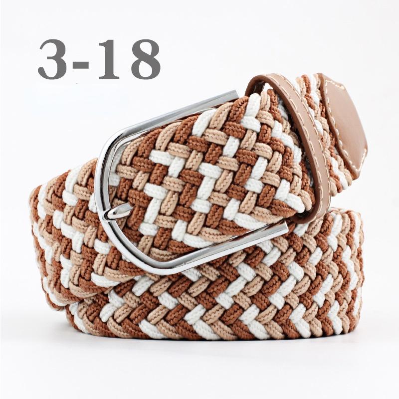 2026 New Fashion High Quality Explosive Women's Canvas Belt Men's Elastic Belt Casual Stretch Woven Pin Buckle Belt