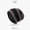 Womens Knit Beanie Hat With Striped Warm Ear Protection Winter Cap Adjustable Foldable