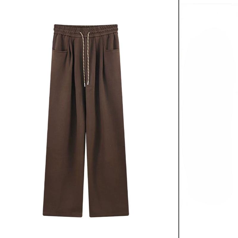 

Спортивные брюки для женщин Весна Женские ленивые толстовки с высокой талией Прямые драпированные брюки в пол Широкие брюки XL