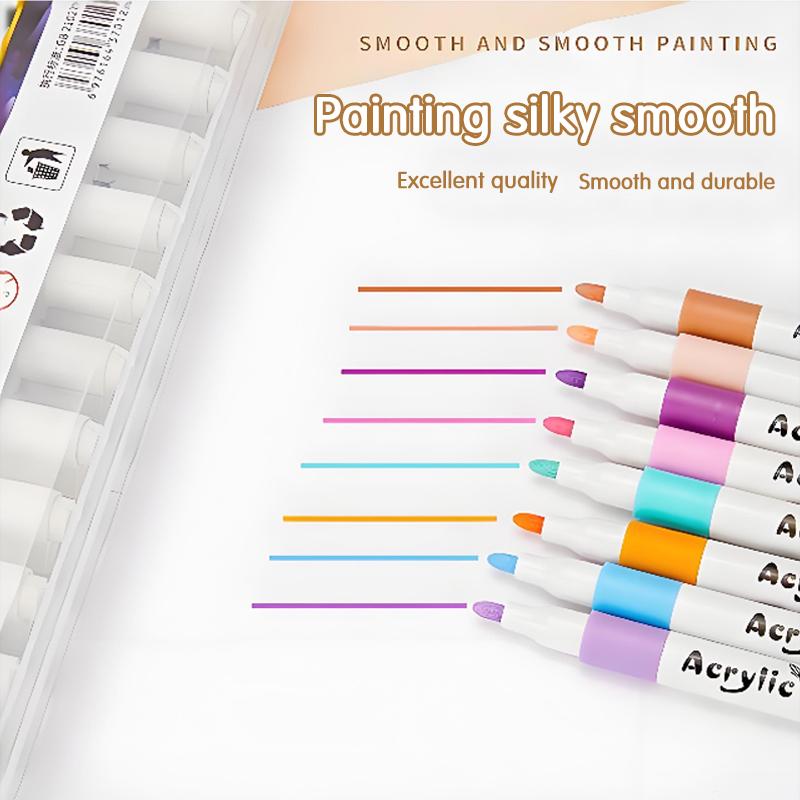 Acrylic Marker 12-80 Colors Pen Set for Draw Sketching Paint Art Markers Graffiti Stone Ceramic Glass Wood DIY Crafts Supplies