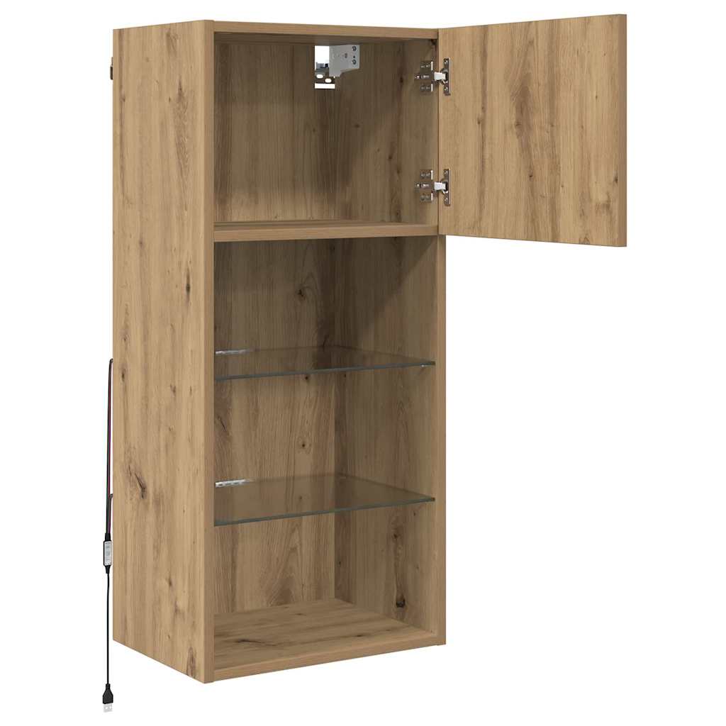 Wall Mounted TV Cabinet Artisan Oak 40.5 x 30 x 90 cm
