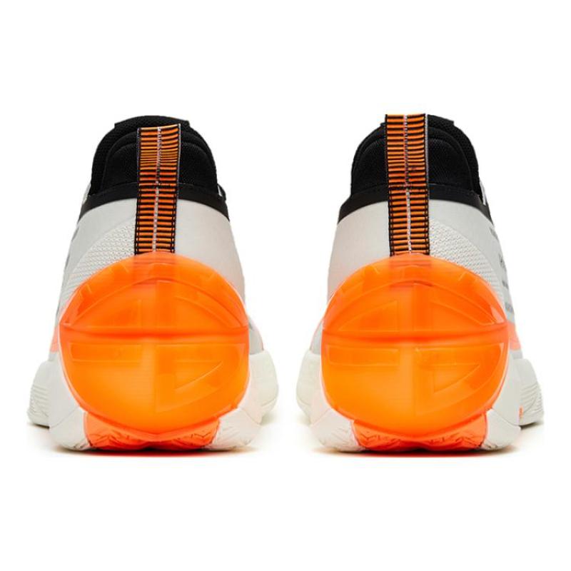 Anta Attack 5 Mutation Cushioning Anti-Slip And Wear-Resistant Low-Top Basketball Shoes Men's White Orange Sneakers 112331603-1