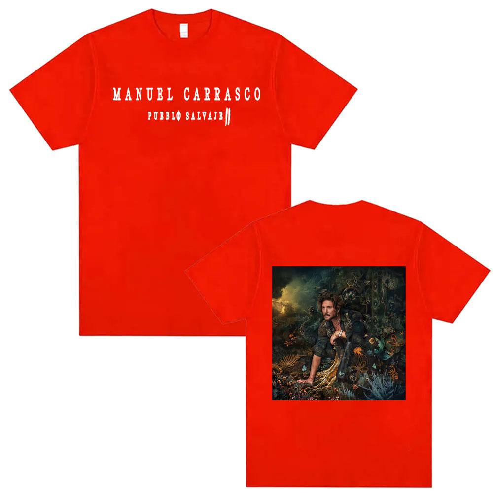 

2026 Rapper Unisexuel Carrasco Pueblo Salvaje Tour Graphic T Shirts Unisex Women Oversized Fashion Vintage T Shirt Tshirt Tops S