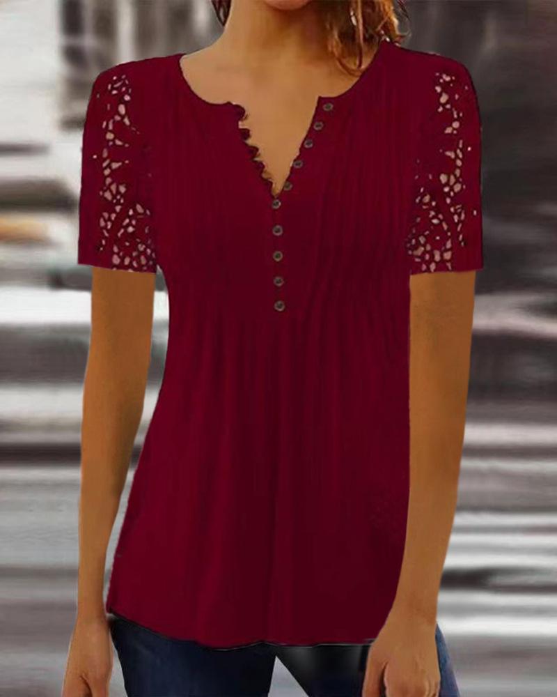2023 Spring Women's Lace Long Sleeve T-shirt - European and American Fashion