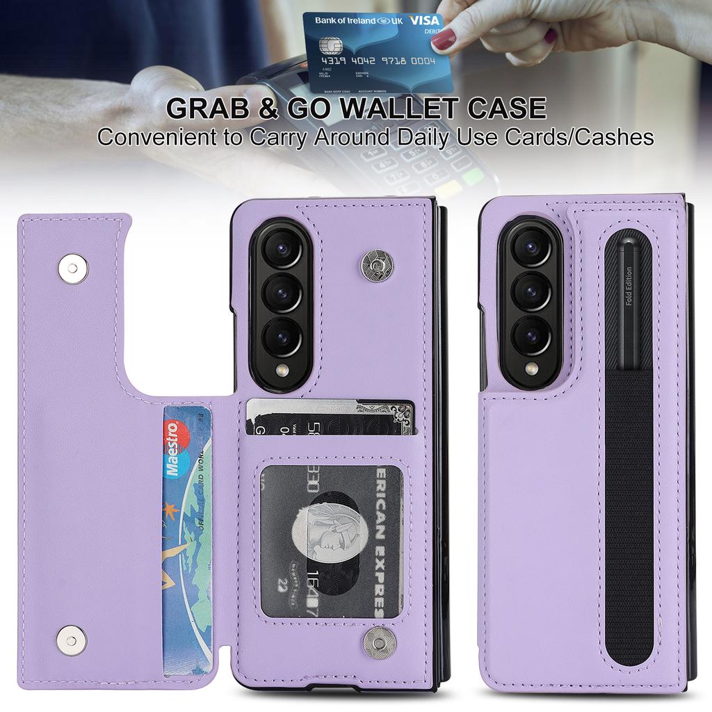 Foldable Screen PU Leather Shockproof Protective Case for Samsung Galaxy Z Fold 7 /6 /5  Mobile Phone Case with Pen Slot