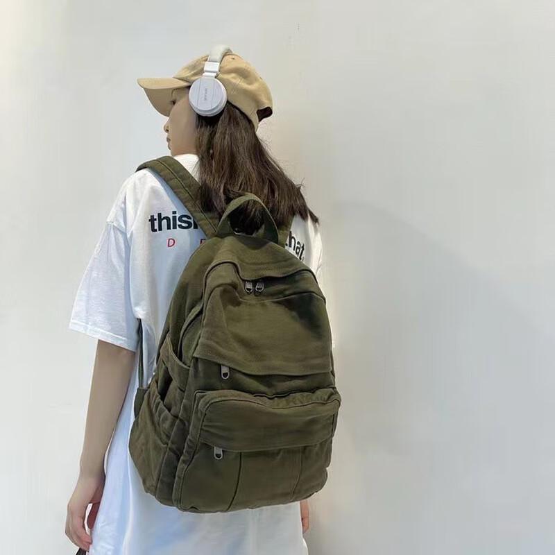 Рюкзак из стираного холста Li Shen большой вместимости