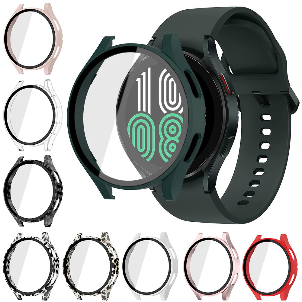 

Чехол + закаленное стекло для Samsung Galaxy Watch 4 40 мм 44 мм Высококачественный полноэкранный защитный чехол Жесткий чехол-бампер для часов Galaxy Watch 4 серии