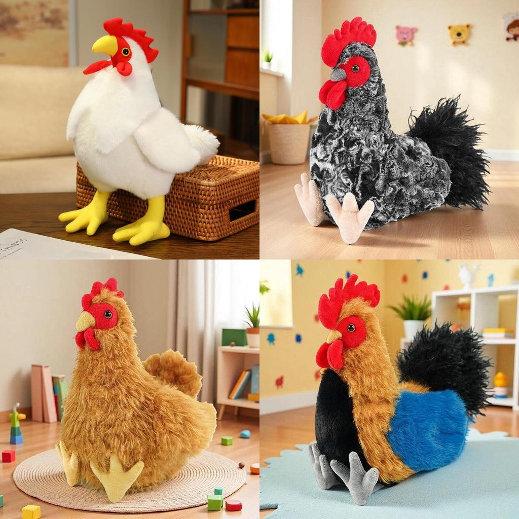 Plush Chicken Toy With Polyester Fiber Fill For Kids And Adults
