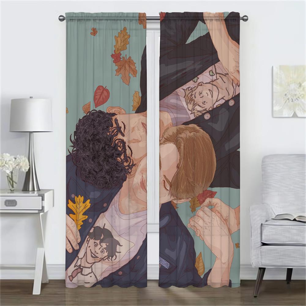 Tulle for Bedroom Heartstoppers Elegant Room Curtains 2 Pieces Partition Window Curtain Home Interior Curtains Shades Living