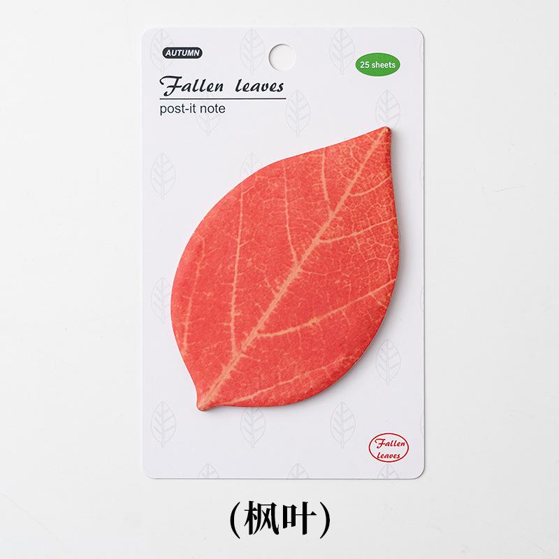 Special Shaped Sticky Notes Cross Border Leaf N Time Stickers with High Grade Sense and Strong Stickiness Leaf Memo Message