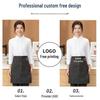 Unisex Black Half Apron - Korean Style Denim for Bar & Cafe Workers