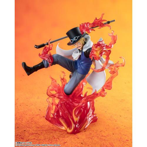 TAMASHII NATIONS Figuarts ZERO ONE PIECE Super Fierce Battle Sabo - Fire Fist Checkmate Rook - Approx. 190mm PVC & ABS Painted Complete Figure