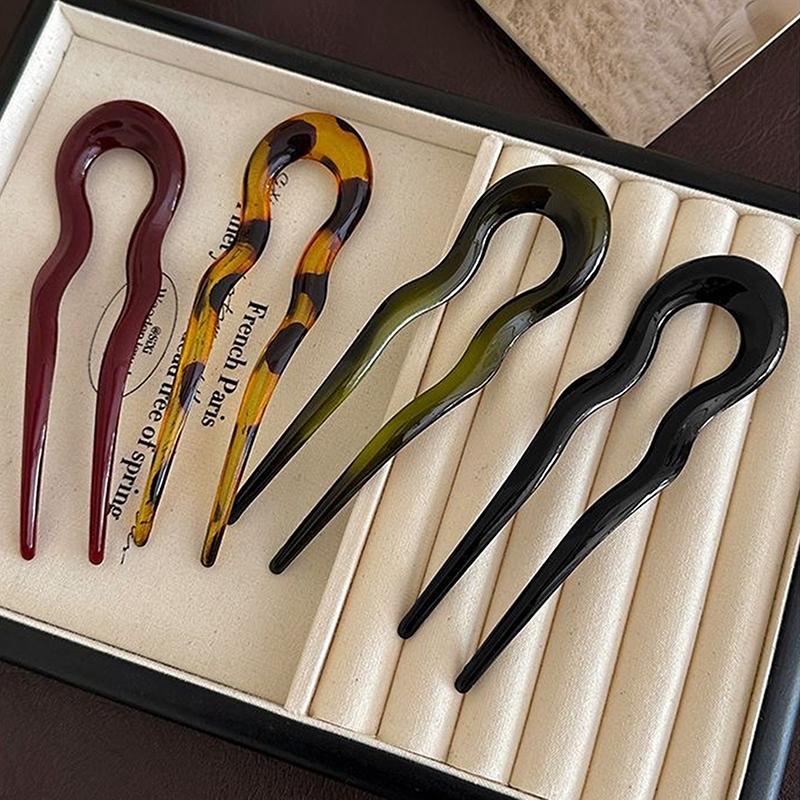 Elegant U-Shaped Hair Fork Fashion Simple Geometric Design Hair Sticks For Women Girls Temperament Hair Accessories Gifts