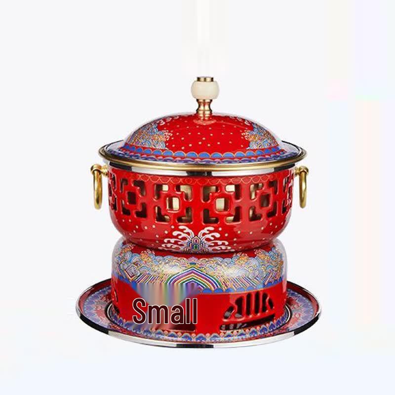 Cloisonné Copper Personal Hot Pot with Alcohol Stove