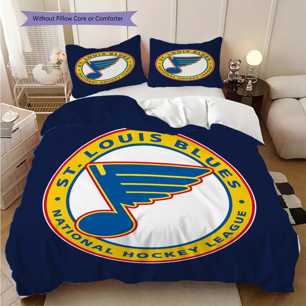 St. Set Copripiumino Trapuntato Louis Blues Federa Decorazione Casa Regalo di Compleanno (1 * copripiumino + 2 * federa, senza nucleo)