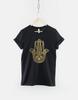Hamsa Hand Shirt, Spiritual Yoga T-Shirt, Boho Spiritual Graphic Tee, Meditation Yoga Top, Gold Hamsa Shirt