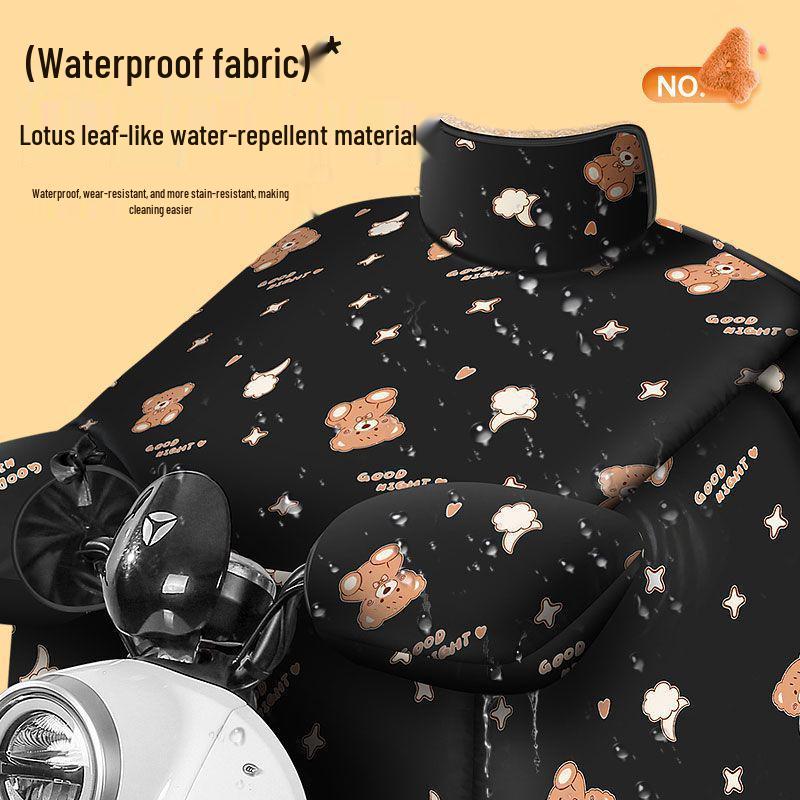 Winter Winddichte Fleecegefütterte Elektrofahrzeug-Windschutzscheibenabdeckung mit Vergrößerten Kniepolstern