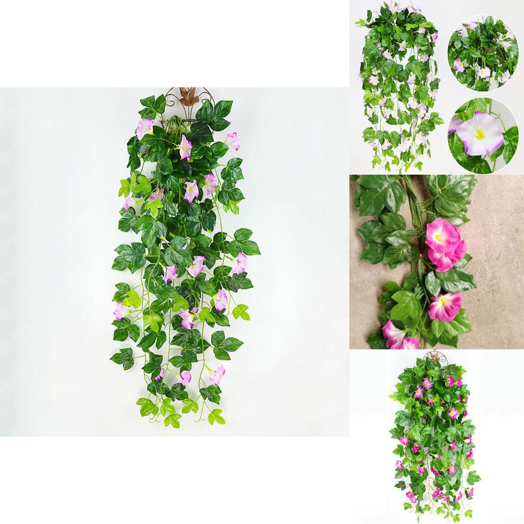Exquisite Artificial Silk Morning Glory Flower Vine Perfect For Vibrant Home Wall Decoration