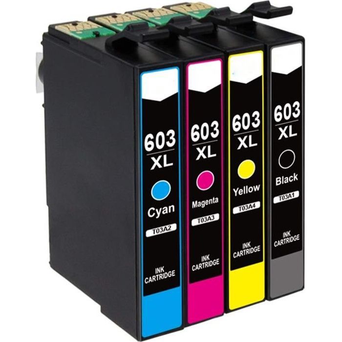 Compatible Ink Cartridges of Epson 603 XL Ink - Pack of 4 - Black, Cyan, Magenta, Yellow