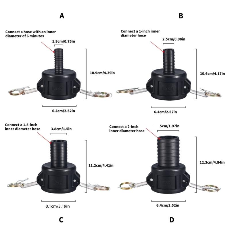 IBC Fuels Tank Adapter Connector Cams lock Hose Fittings Cams Lock Adapter Replacement Tank Drain Adapter Enduring