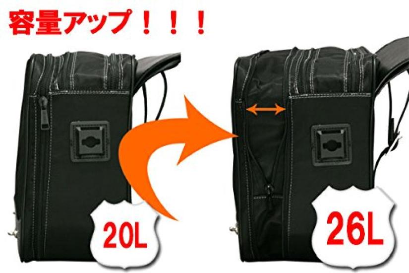 DEGNER Adjuster Nylon Satteltasche PVC Schwarz (Kunstleder)/Nylon 32x42x15~20cm NB-42