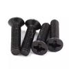 Blackened Countersunk Phillips Head Machine Screws - Miniature Flat Head for Electronics