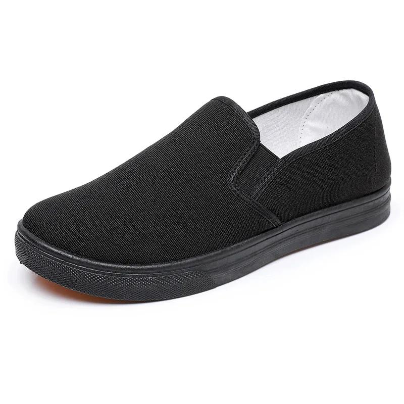 Fashion 2025Women Fashion Plus Size Anti Skid Black Canvas Shoes Student School Spring & Summer White Slip On Shoes Zapatos De Mujer