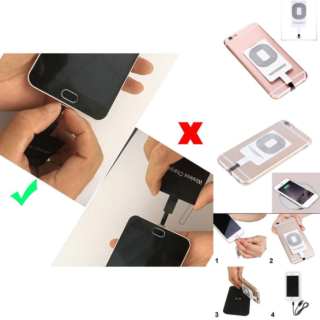 Wireless Qi Charger Adapter Charging Receiver For Iphone Samsung Typec Andriod