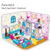 3v1 Girls Friends Morden Princess Dětské hřiště Designér Set Ložnice Castle House Ložnice DIY Stavebnice Hračky pro děti Vánoční dárky