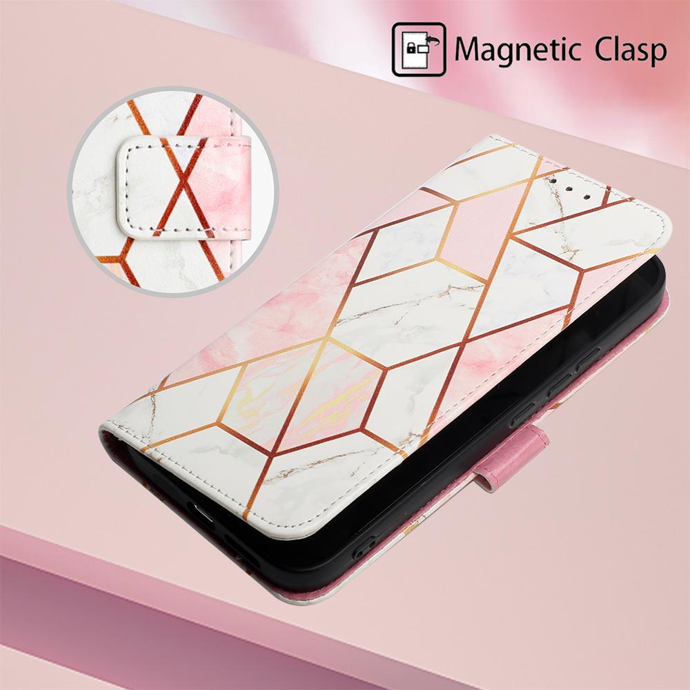 For Xiaomi Redmi Note 13 Pro 5G/Poco X6 5G Leather Case with Shoulder Strap Marble Pattern Phone Stand Cover