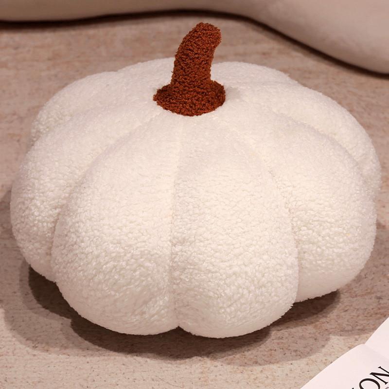 

Modern Minimalist Plush Pumpkin Pillow For Sofa Decor With Soft Cotton Filling White,10cm