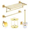 European Style Brass Gold Bathroom Towel Rack Set - Toilet Hardware & Accessories