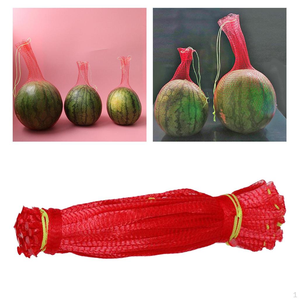 100 Pieces Hanging Watermelon Net Bags Fruit Mesh Protection Cucumbers Growing Storage with