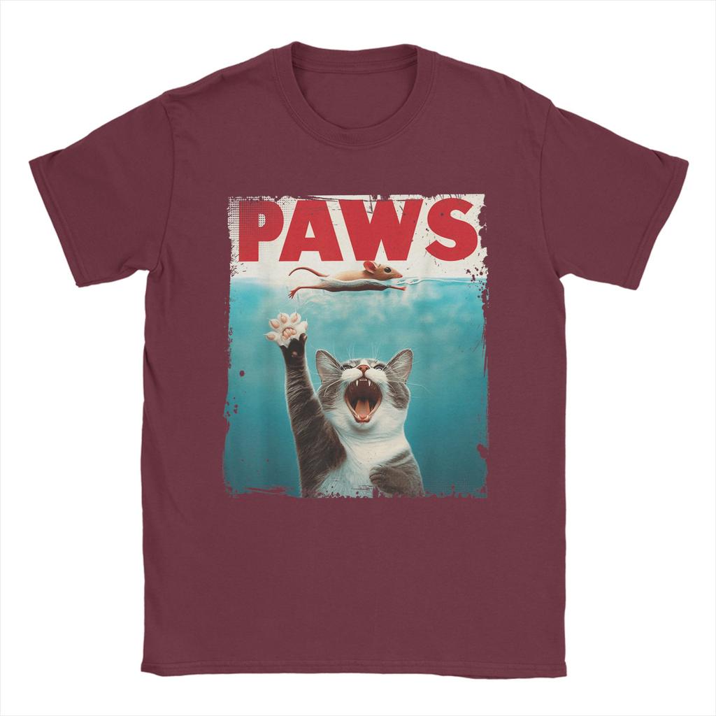 Couple T-Shirt PAWS Parody Cat Mouse Humorous Cat Chasing Mouse Kitten T-Shirts Harajuku Summer Tee Shirt Cotton Tops Gift Idea