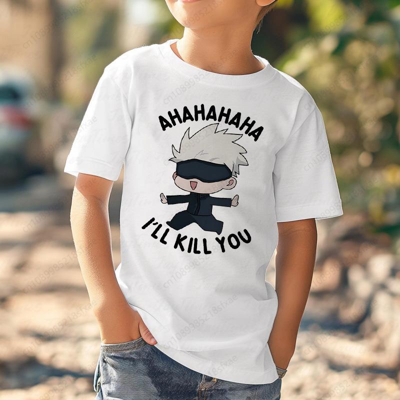 Cartoon Fashion Casual Baby Clothing Children's Summer Girls and Boys Fun T-shirt Children's Printed White T-shirt