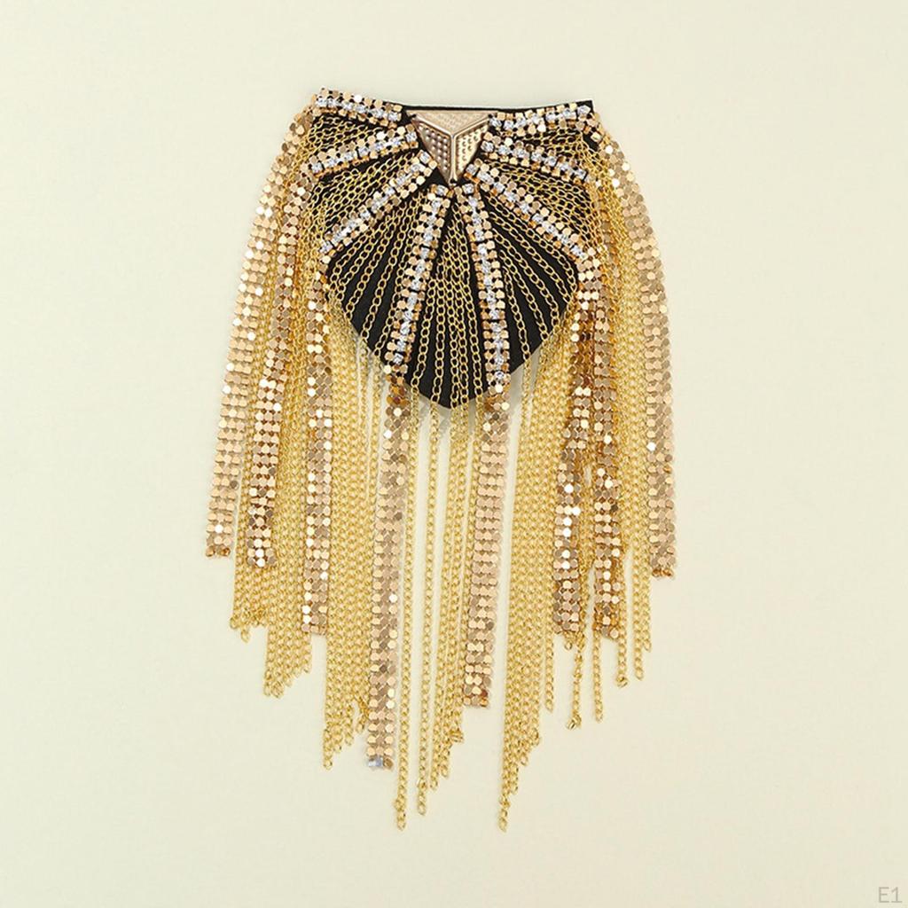 1 Pair Tassel Link Chain Epaulet, Formal Suit Jewelry Decorative Uniform Accessories Shoulder