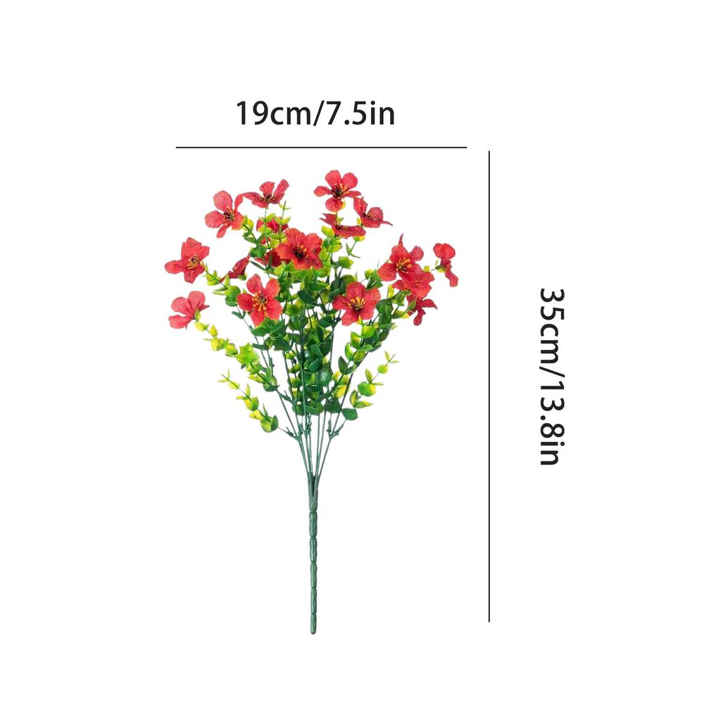 

Faux Flowers Artificial Realistic Home Decor Fake Flower Bouquet Garden Decorations For Indoor Garden Farmhouse Living Room червоний