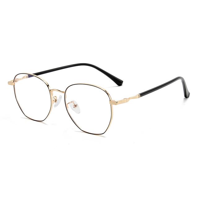 1 .56 Asphärische Korrekturgläser Polygon Maßgeschneiderte Kurzsichtigkeitsbrillen Metall Damen Herren Optische Brillen 0 -0 ,5 -0 ,75 bis -6