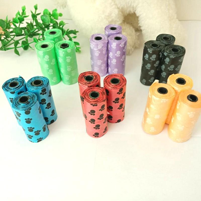 Portable Dog Poop Bags for Outdoor Walking - Printed Waste Scooping Bags