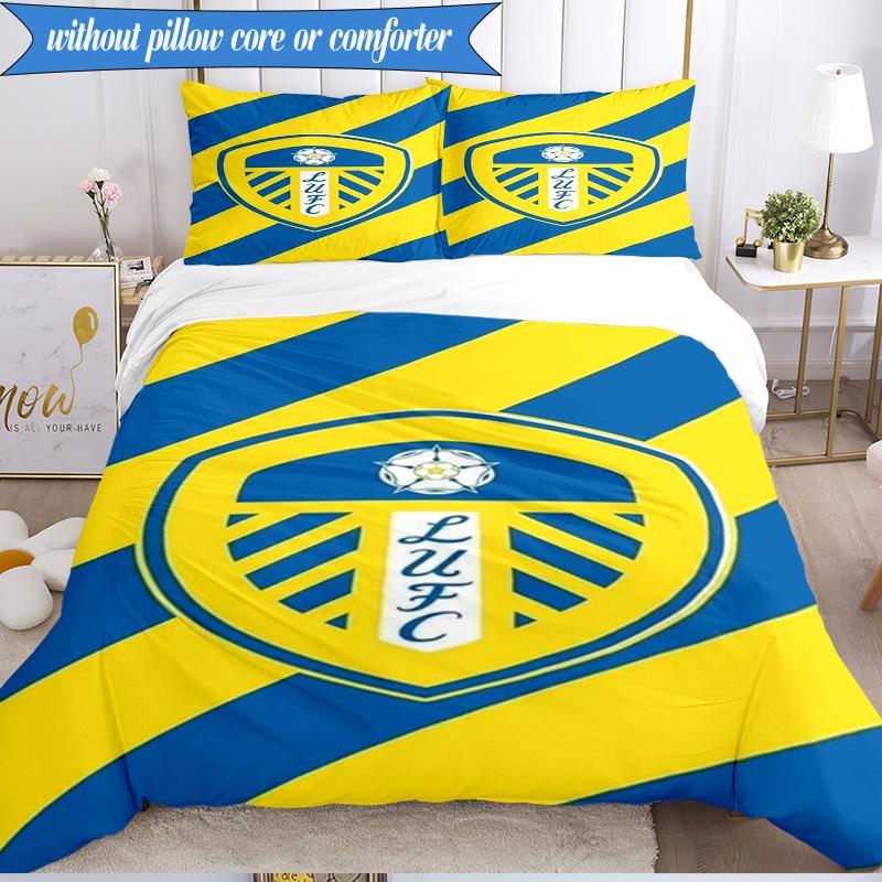 3-teiliges Weiches Bettwäscheset mit Leeds-Wappen-Design, Inklusive 1 Bettbezug und 2 Kissenbezügen, Perfekt für Schlafzimmer, Wohnheim, Fan-Geschenk
