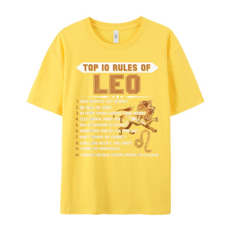 Leo Zodiac Birthday Gift Top Lovers Day Cotton Crewneck Tops Tees Short Sleeve Graphic Tees Latest Birthday T Shirts