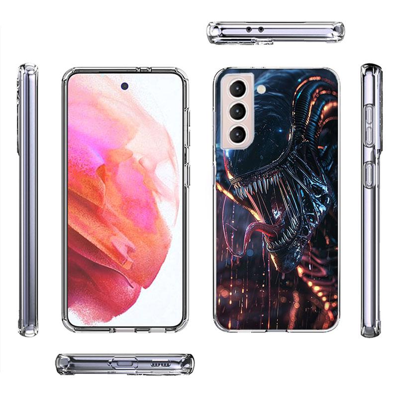 COOL A-Alien Xenomorph Phone Case For Samsung Galaxy S25 Edge S24 S23 FE S21 S20 S10 Plus S22 S26 Ultra Cover Clear Cases TPU Ca