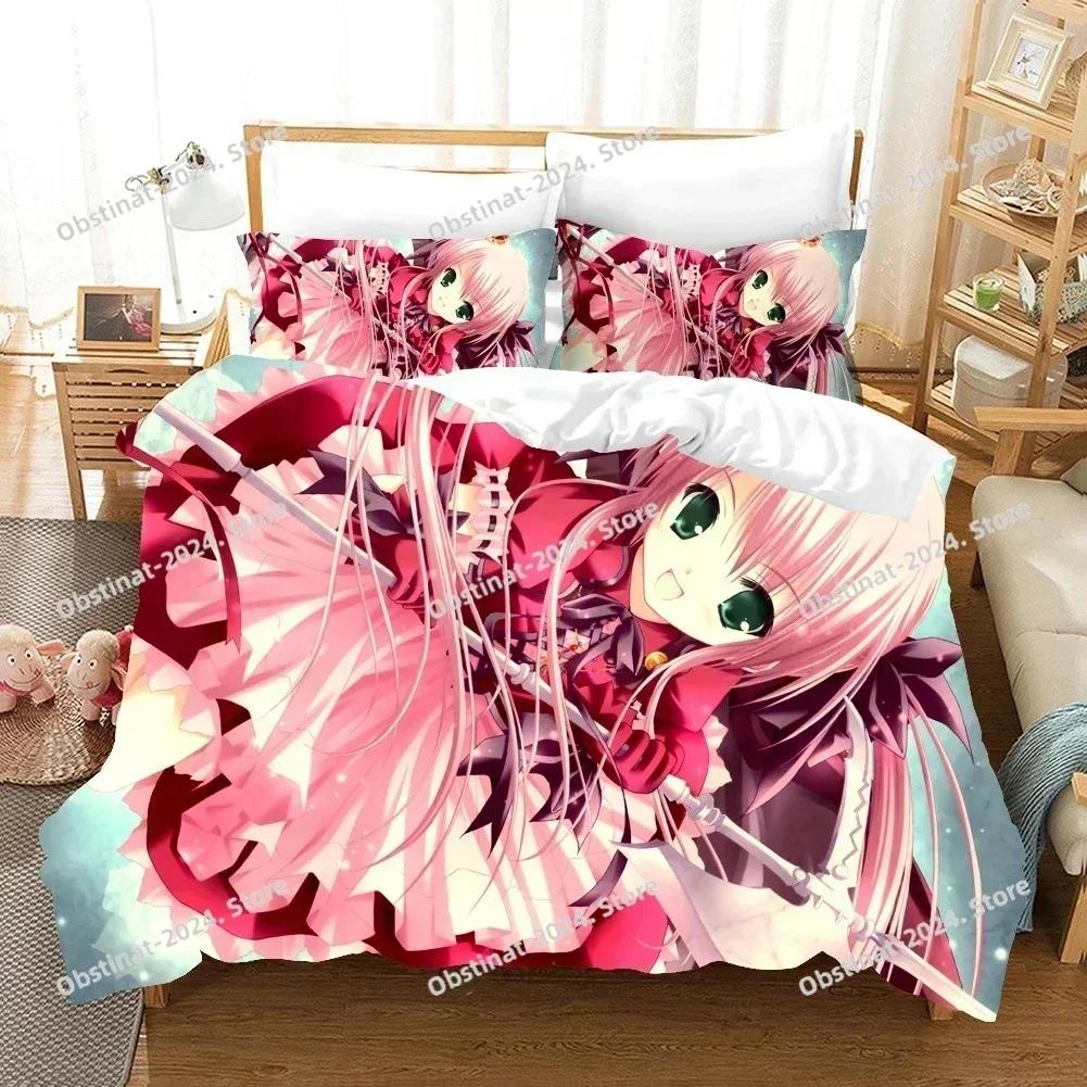 Top Anime Girl Bedding Set Cartoon Fashion 3D Print Comforter Luxury Queen King Single Duvet Cover Set Home Textile Decor Modern