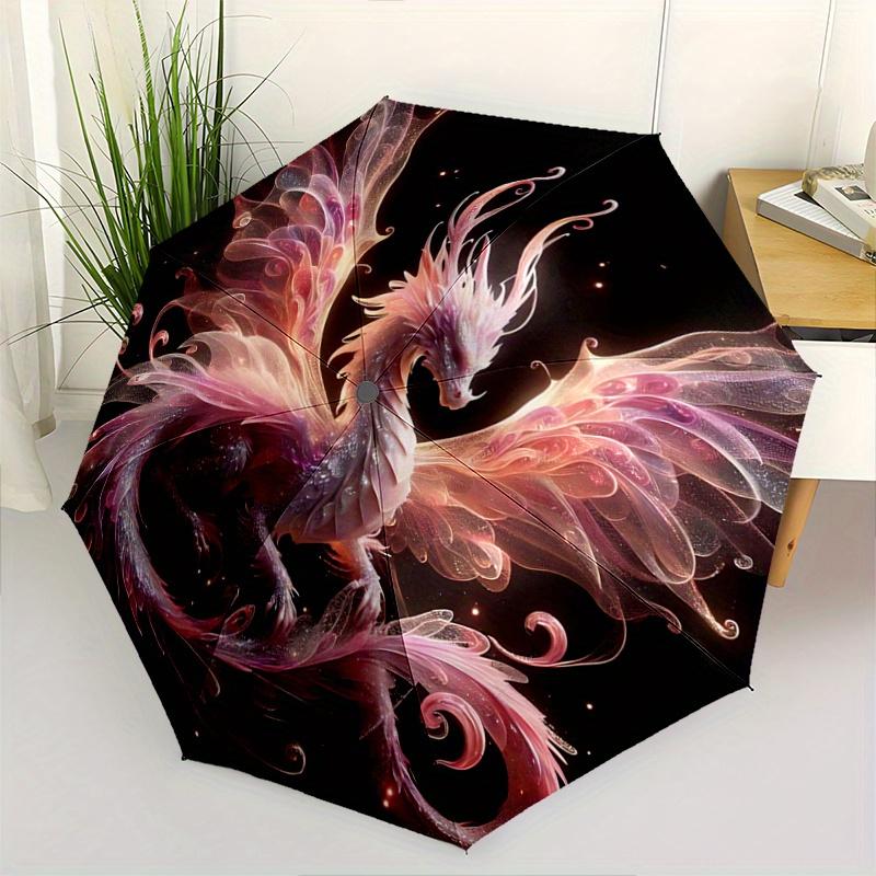 1pc Enchanted Celestial Dragon Automatic, Cute Cartoon Pattern, Portable Outdoor Umbrella, Perfect, Holiday Gift for fans.C067